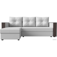 Угловой диван Лига диванов Валенсия Лайт левый (экокожа, белый)