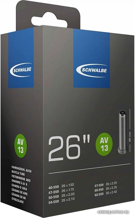 Велокамера Schwalbe AV13 40/62-559 26x1.5-2.5 [10425340]