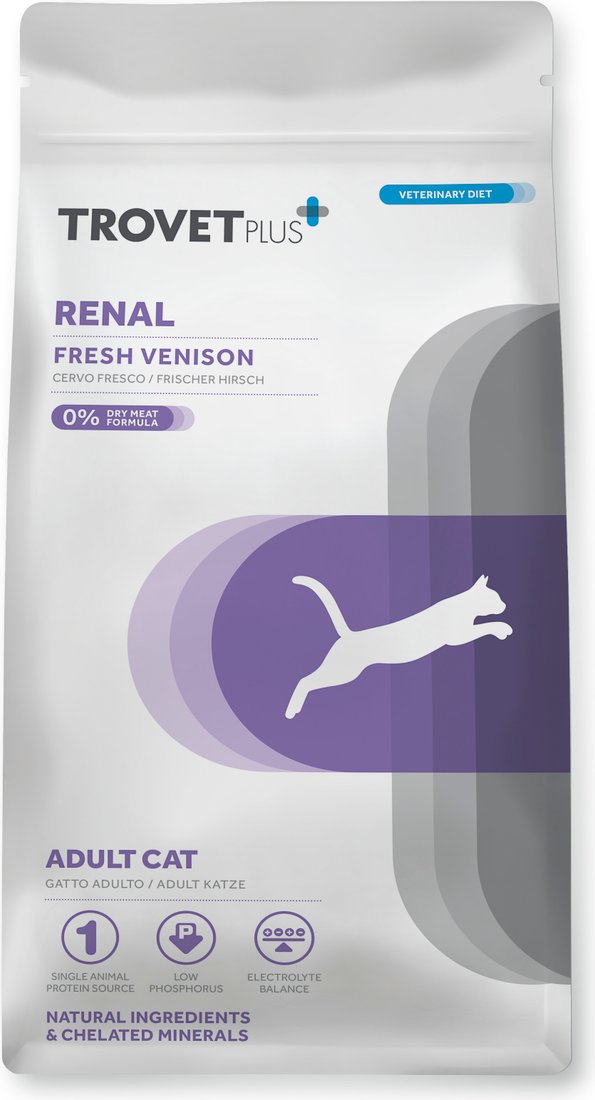 Сухой корм для кошек Trovet Plus CAT Renal Fresh Venison Свежая оленина при хронической почечной недостаточности 1.2 кг