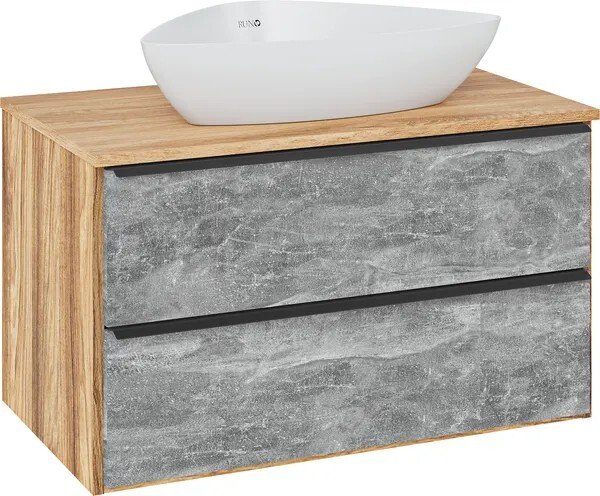 

Runo Тумба под умывальник Мальта 70 (подвесная, серый/дуб)