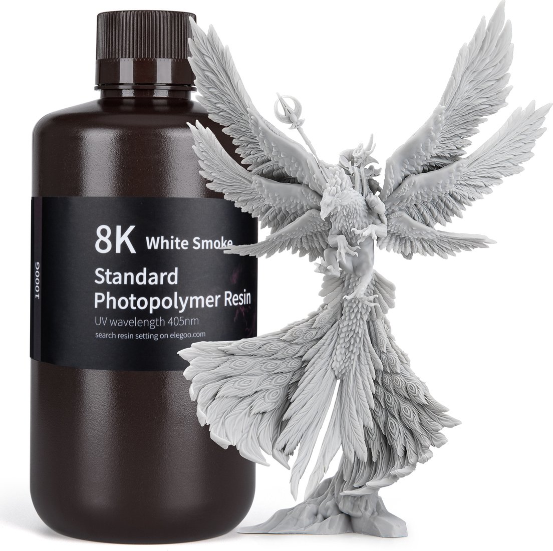 

Фотополимер Elegoo Standard 8K 1кг (белый дым)