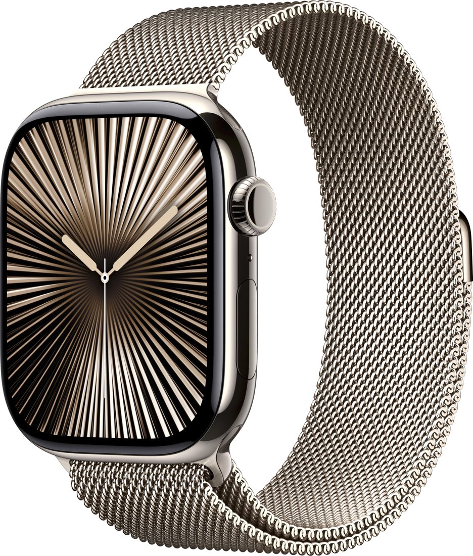 Умные часы Apple Watch Series 10 LTE 46 мм (титановый корпус, титановый/титановый, миланская петля)