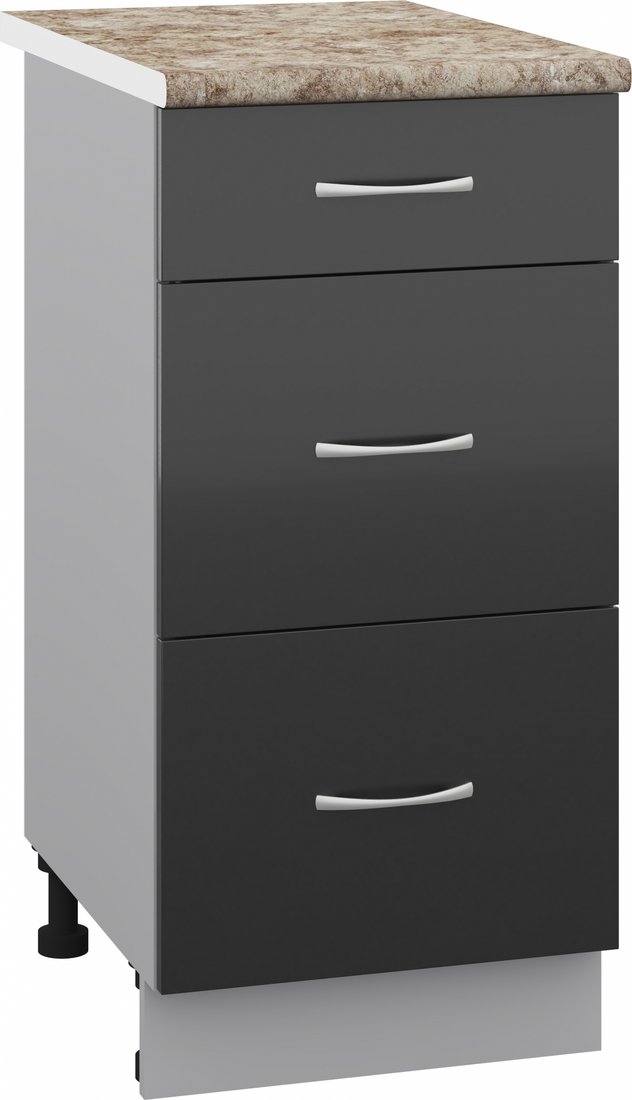 

Шкаф напольный Кортекс-мебель Корнелия Лира НШ40р3ш (черный/мадрид)