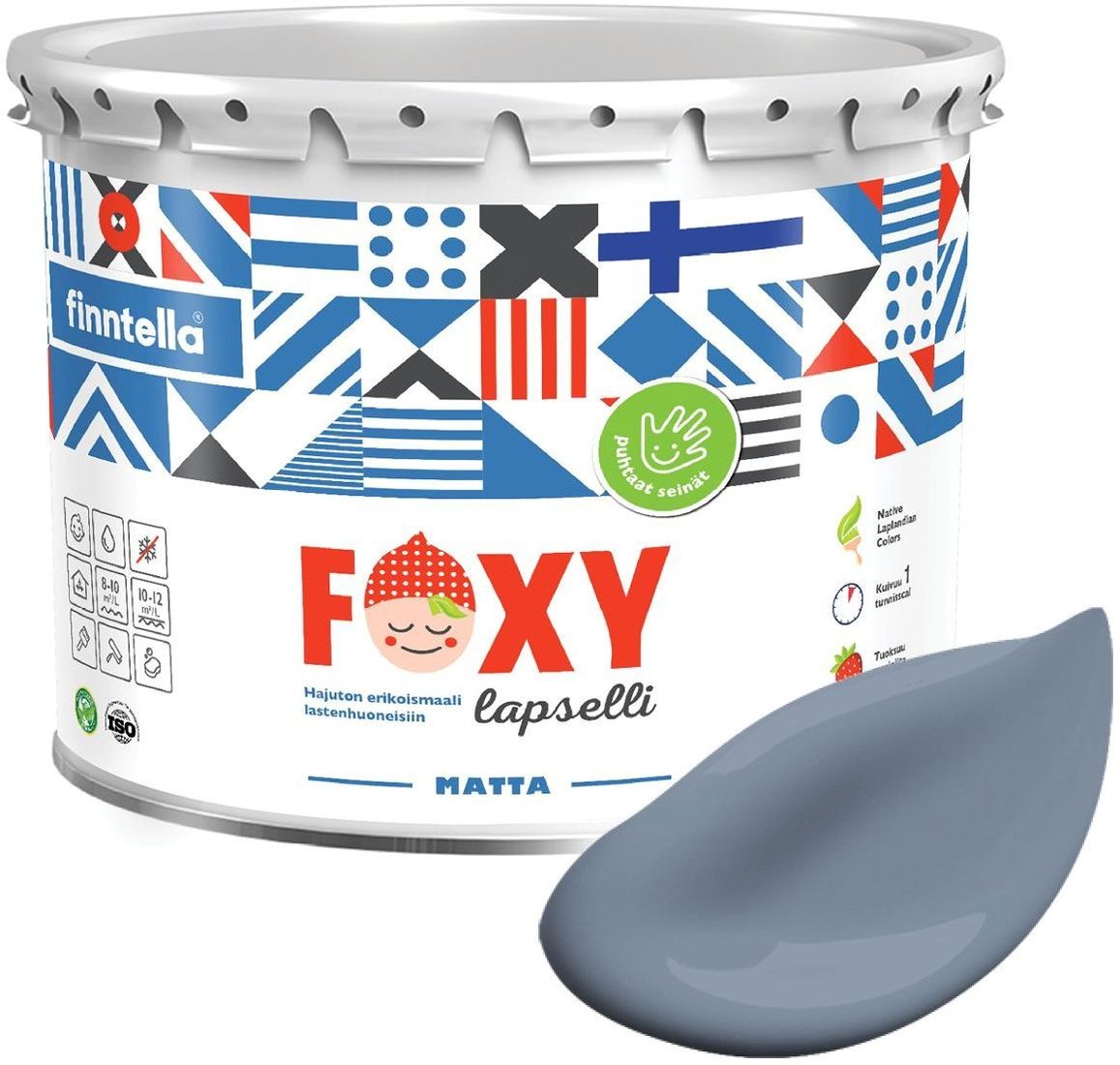 

Краска Finntella Foxy Lapselli Matte Kangas F-50-1-3-FL296 2.7 л (серый)
