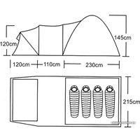 Кемпинговая палатка Acamper Traper 4 (зеленый/желтый)