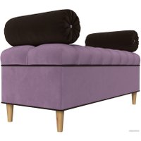 Банкетка Лига диванов Глория 113681 (микровельвет сиреневый/коричневый/коричневый)
