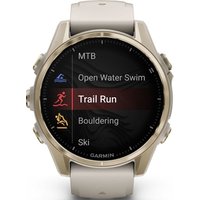 Умные часы Garmin Fenix 8 Sapphire 43мм (золотистый, дымчато-серый ремешок)