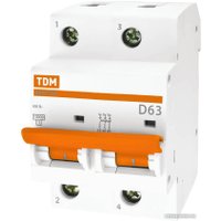 Выключатель автоматический TDM Electric ВА 47-100 2Р 63А (D) 10кА SQ0207-0020 в Лиде