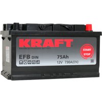 Автомобильный аккумулятор KRAFT EFB 75 R+