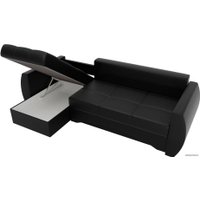 Угловой диван Лига диванов Сатурн 27987 (левый, экокожа, черный)