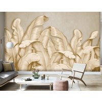 Фотообои Vimala Банановые листья бежевые 270x400