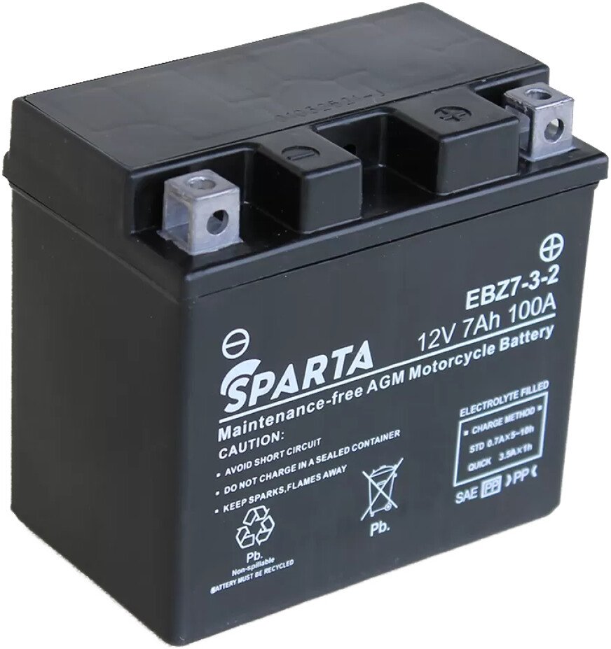 

Мотоциклетный аккумулятор Sparta EBZ7-3-2, YTZ7S, YTZ6V (7 А·ч)
