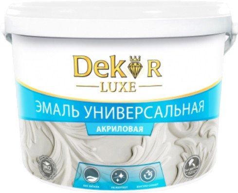 Эмаль Dekor Акриловая универсальная 0.8 кг (белый)