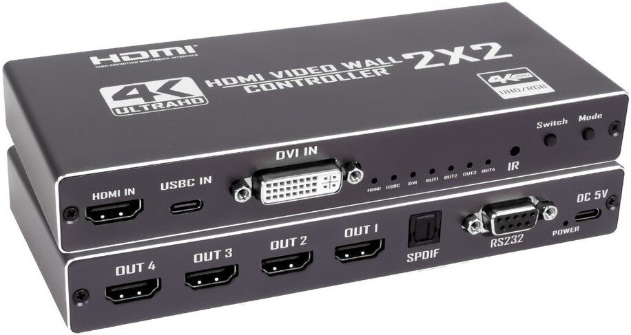 Разветвитель USBTOP HDMI v2.0 UltraHD 4K PRO на 4 экрана 2x2 559655