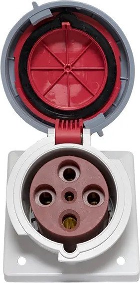 

Розетка промышленная КС YHT 4342 3Р+РЕ 63А 380В IP67 74313