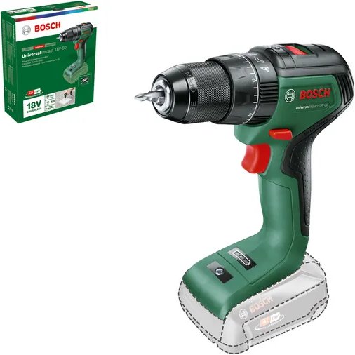 Ударная дрель-шуруповерт Bosch UniversalImpact 18V-60 06039D7100 (без АКБ)