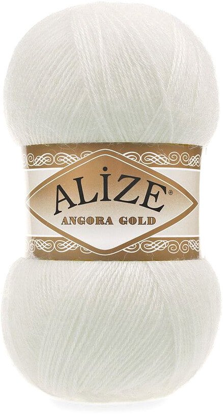 Пряжа для вязания Alize Angora gold 62 (550 м, молочный)