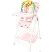 Высокий стульчик ForKiddy Podium Toys 0+ (два чехла +х/б вкладыш, розовый, дуга обезьяна)