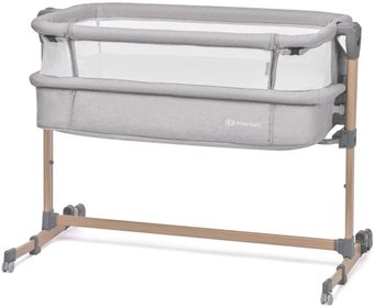 Приставная детская кроватка KinderKraft Neste Air (серый/дерево)