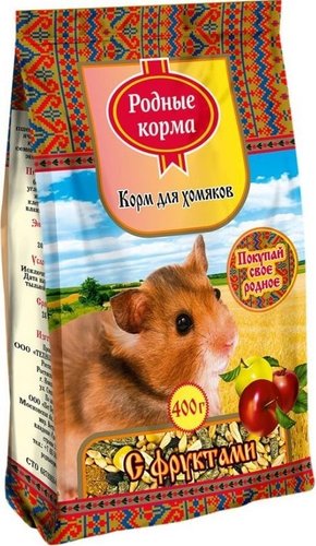Родные корма Для хомяков с фруктами 400 г