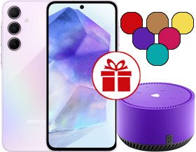 Samsung Galaxy A55 SM-A556E 8GB/128GB + Яндекс Станция Лайт (лиловый)