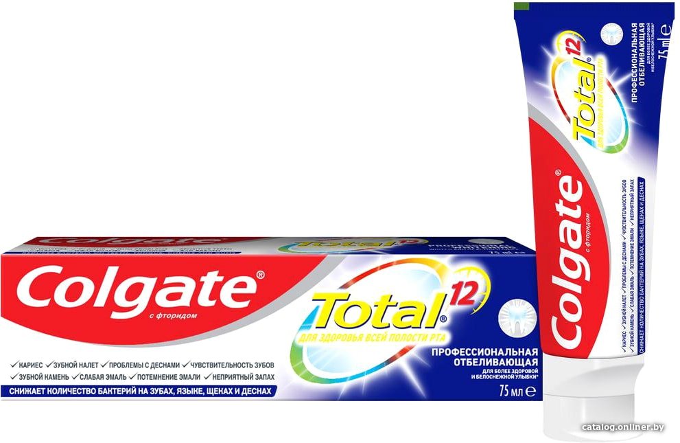 Зубная паста Colgate Total 12 Профессиональная Отбеливающая 75 мл
