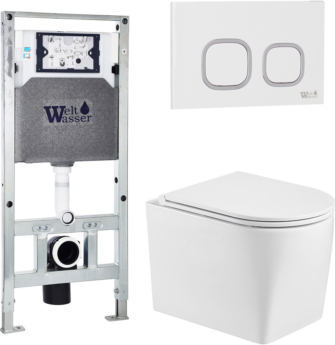 

Унитаз подвесной WeltWasser Amberg 506 ST + Nesenbach 004 GL-WT + Amberg RD-WT