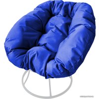 Кресло M-Group Пончик 12310110 без ротанга (белый/синяя подушка) в Витебске