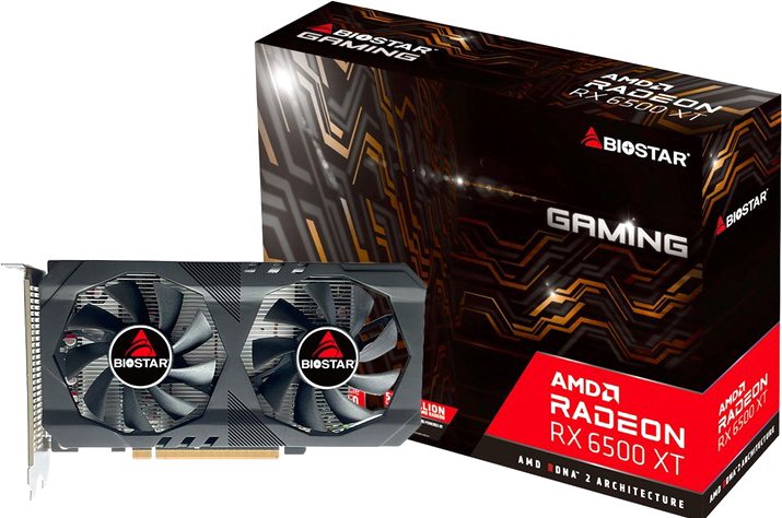 

Видеокарта BIOSTAR Radeon RX 6500 XT 4GB GDDR6 VA65X6RA46