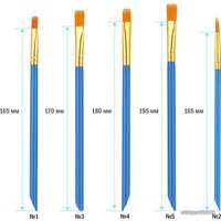 Набор кистей ArtSpace синтетика плоские № 1, 2, 3, 4, 5 SB_3294 (5 шт)