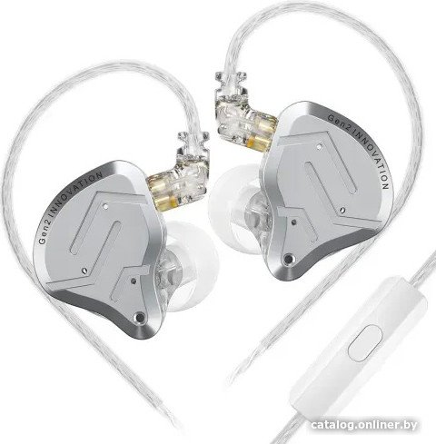 Наушники KZ Acoustics ZSN Pro 2 (с микрофоном, серебристый)