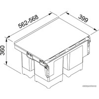 Система сортировки мусора Franke Garbo 60-4 2x8 л + 2x12 л