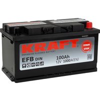 Автомобильный аккумулятор KRAFT EFB R+ (100 А·ч)