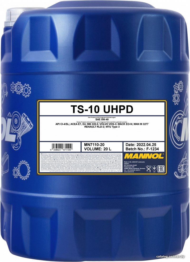 Моторное масло Mannol TS-10 UHPD 5W-40 20л