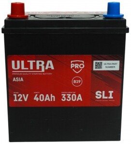Автомобильный аккумулятор Ultra PRO Asia L+ 330A (40 А·ч)