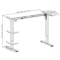 Стол для работы стоя ErgoSmart Wooden Electric Desk Prime 1300х750х27 мм (скошенный край, дуб мореный/черный)