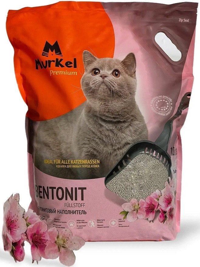 Наполнитель для туалета MurKel Бентонит 10л (сакура)