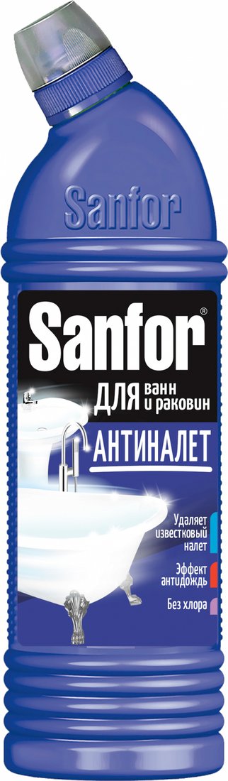 

Средство для ванны Sanfor Expert 2в1 Лимонная свежесть 750 мл