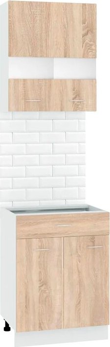 

Готовая кухня Кортекс-мебель Корнелия Экстра 60р1ш2д без столешницы (дуб сонома)