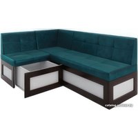 Угловой диван Мебель-АРС Нотис левый 207x82x132 (сине-зеленый Star Velvet 43 Black Green)