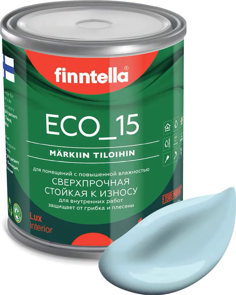 

Краска Finntella Eco 15 Jaata F-10-1-1-FL018 0.9 л (светло-голубой)