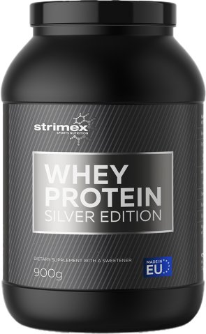 

Протеин сывороточный (концентрат) Strimex Whey Protein Silver Edition (2000 г, клубника-банан)