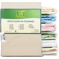 Простыня Альвитек Сатин однотонный на резинке 200x200x25 ПР-СО-Р-200-БЕЖ (бежевый)