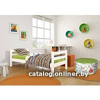 Кровать Мебельград Соня вариант 1 (массив сосны белый)