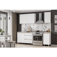 Готовая кухня NN мебель Денвер 1.6м (белый/дуб сонома)