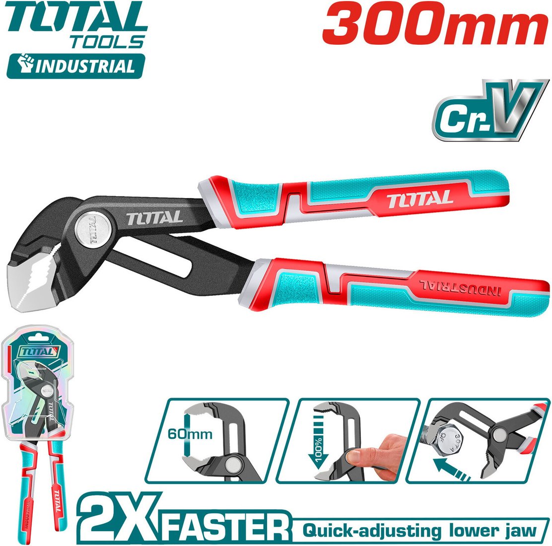 Клещи переставные Total THT381206
