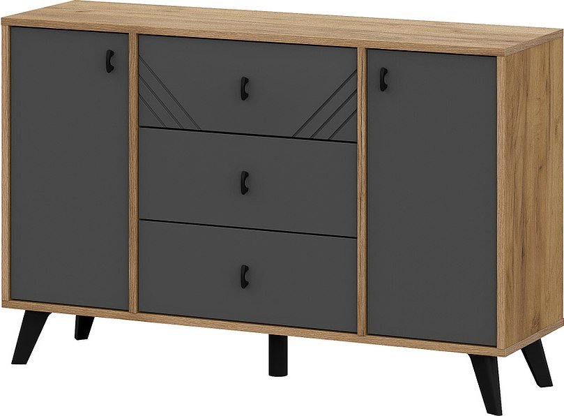 

Тумба Mio Tesoro Байкал 3 ящика двухстворчатый (дуб золотистый/графит)