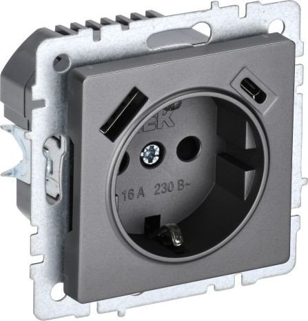 

Розетка IEK Brite BR-R14-16-U22-018-K46
