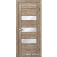 Межкомнатная дверь MDF-Techno Dominika 104 40x200 (дуб шале карамель, стекло лакобель черный)