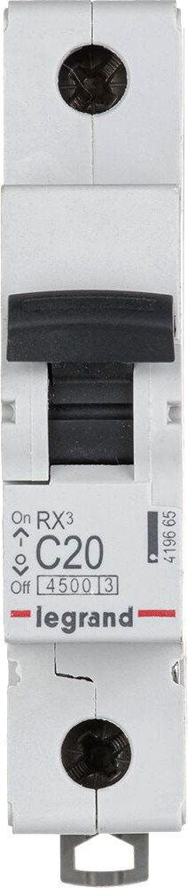 

Выключатель автоматический Legrand RX3 1P C 20A 4.5кА 1M 419665